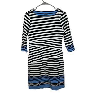 J. McLaughlin Nicola Catalina Cloth Size Small Striped Tiered Sheath EUC